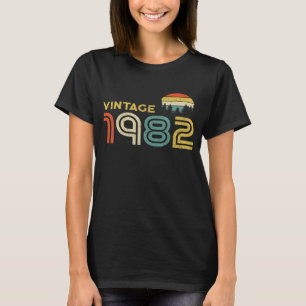 Born in 1982 40th Birthday Vintage Retro Sunset Wo T-Shirt