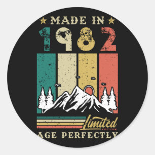 Born In 1982 Birthday Classic Round Sticker