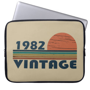 Born in 1982 classic sunset birthday  laptop sleeve