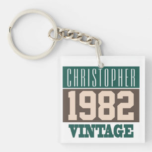 Born in 1982, Personalised Gift Key Ring