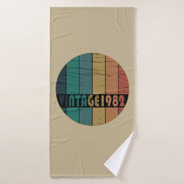 Born in 1982 vintage birthday bath towel (Bath Towel)