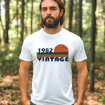 Born in 1982 vintage birthday gift T-Shirt<br><div class="desc">You can add some originality to your wardrobe with this original 1982 vintage sunset retro-looking birthday design with awesome colours and typography font lettering, is a great gift idea for men, women, husband, wife girlfriend, and a boyfriend who will love this one-of-a-kind artwork. The best and most fun holiday present...</div>