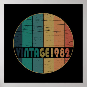 Born in 1982 vintage birthday poster