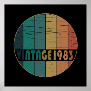 Born in 1983 classic retro poster