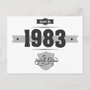 Born in 1983 (Dark&Lightgrey) Postcard