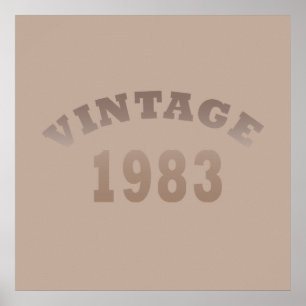 Born in 1983 elegant modern vintage birthday  poster