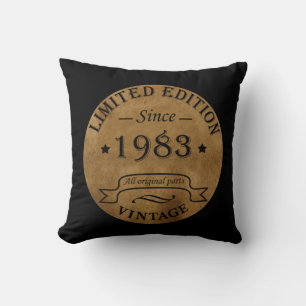 Born in 1983 elegant vintage birthday gift cushion