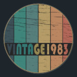 Born in 1983 vintage birthday classic round sticker<br><div class="desc">You can add some originality with this limited edition, premium quality, and original, classy, retro, and vintage-looking birthday graphic design with a cool typography font. This is a great gift idea for men, women, husbands, wives, girlfriends, and boyfriends who will love this one-of-a-kind piece of art. Unique and funny holiday...</div>