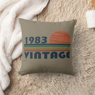 Born in 1983 vintage birthday gift cushion