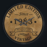 Born in 1983 vintage birthday gift large clock<br><div class="desc">You can add some originality to your wardrobe collection with this vintage classic birthday graphic design with awesome typography font lettering; It is a great gift for men, women, husbands, wife, girlfriend, and boyfriend who will love this one-of-a-kind artwork. The best and most fun holiday present for your happy birthday...</div>