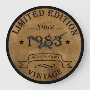 Born in 1983 vintage birthday gift large clock