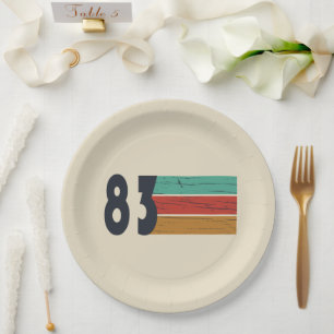 Born in 1983 vintage birthday gift paper plate