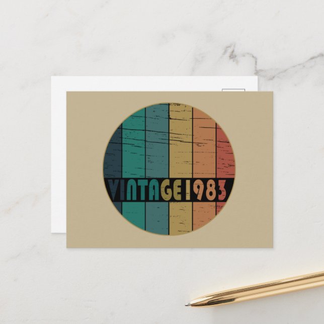 Born in 1983 vintage birthday holiday postcard (Front/Back In Situ)