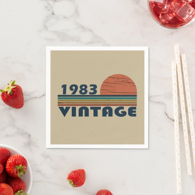 Born in 1983 vintage birthday napkin (Insitu)