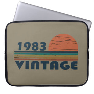 Born in 1983 vintage classic sunset laptop sleeve