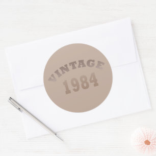 Born in 1984 elegant modern vintage birthday classic round sticker
