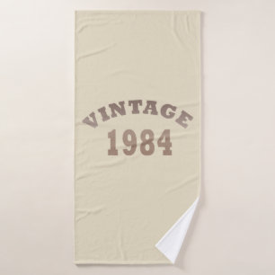 Born in 1984 elegant modern vintage birthday gift bath towel