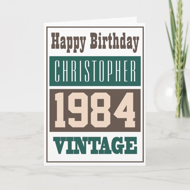 Born in 1984 Greetings Card (Front)