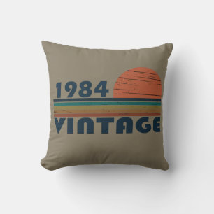 born in 1984 vintage birthday gift cushion