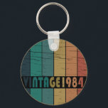 Born in 1984 vintage birthday key ring<br><div class="desc">This vintage graphic design,  featuring an eye-catching typography font,  can add originality to your wardrobe collection. It's a great gift idea for men,  women,  husbands,  wives,  girlfriends,  and boyfriends who will appreciate this unique artwork. It is the perfect and most enjoyable holiday present for your birthday celebration.</div>