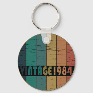 Born in 1984 vintage birthday key ring