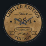 Born in 1984 vintage birthday large clock<br><div class="desc">You can add some originality to your wardrobe collection with this vintage classic birthday graphic design with awesome typography font lettering; It is a great gift for men, women, husbands, wife, girlfriend, and boyfriend who will love this one-of-a-kind artwork. The best and most fun holiday present for your happy birthday...</div>