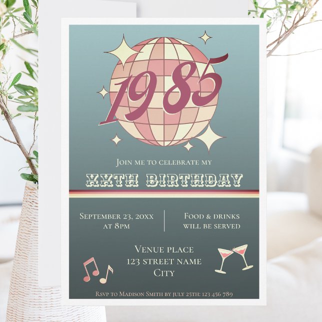 Born in 1985 39th 40th birthday party Invitation (Creator Uploaded)