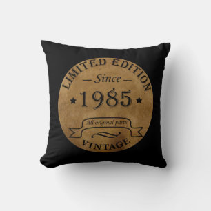 Born in 1985 antique vintage birthday gift cushion