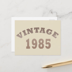 Born in 1985 elegant modern vintage birthday holiday postcard