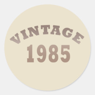 Born in 1985 elegant modern vintage birthday party classic round sticker