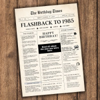 Born in 1985 Mock Newspaper 40th birthday