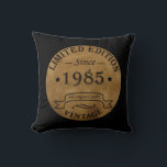 Born in 1985 vintage 40th birthday gift cushion<br><div class="desc">You can add some originality to your wardrobe collection with this vintage retro rustic graphic design with awesome typography font lettering, a great gift for men, women, husbands, wives, girlfriend, and a boyfriend who will love this one-of-a-kind artwork. The best and most fun holiday present for your happy birthday party....</div>