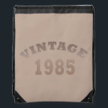 born in 1985 vintage 40th birthday gift drawstring bag<br><div class="desc">This modern graphic design with awesome typography font lettering can add originality to your wardrobe collection. It is a great gift idea for men, women, husbands, wives, girlfriends, and boyfriends who will love this one-of-a-kind artwork. It is the best and most funny holiday present for your happy birthday party. If...</div>