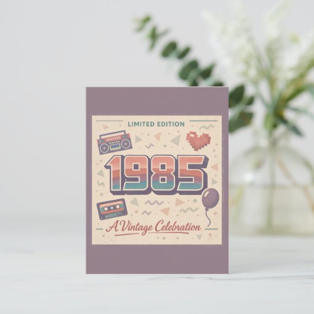 Born in 1985 Vintage | Retro 80s Limited Edition Postcard (Standing Front)