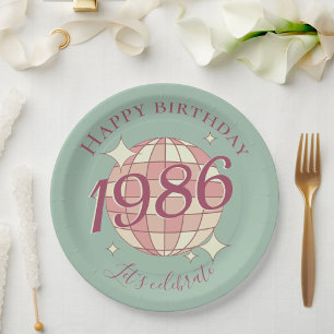 Born in 1986 40th birthday party decor Paper Plate