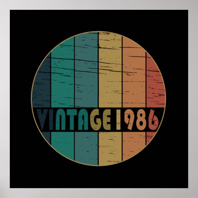 Born in 1986 classic retro poster (Front)