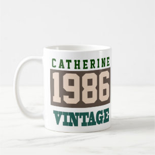 Born in 1986, Personalised Year of Birth Coffee Mug