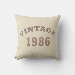 born in 1986 vintage birthday cushion