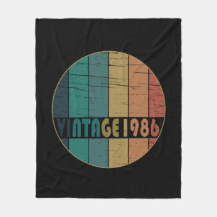 born in 1986 vintage birthday fleece blanket