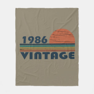 born in 1986 vintage birthday gift fleece blanket