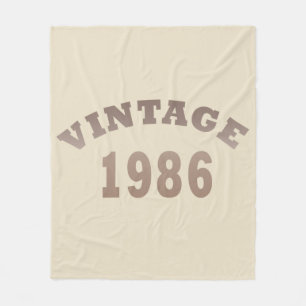 Born in 1986 vintage birthday gift fleece blanket