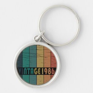 Born in 1986 Vintage Birthday Gift Key Ring