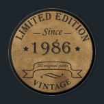 born in 1986 vintage birthday magnet<br><div class="desc">You can add some originality to your wardrobe collection with this vintage retro rustic graphic design with awesome typography font lettering, a great gift for men, women, husbands, wives, girlfriend, and a boyfriend who will love this one-of-a-kind artwork. The best and most fun holiday present for your happy birthday party....</div>