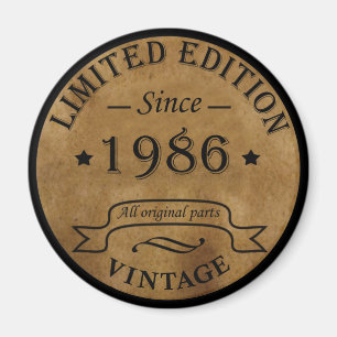born in 1986 vintage birthday magnet
