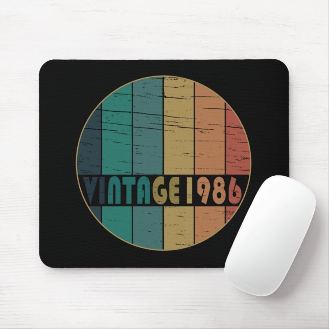 born in 1986 vintage birthday mouse pad (With Mouse)