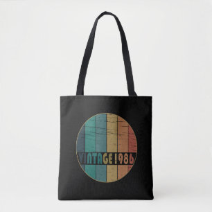 born in 1986 vintage birthday tote bag