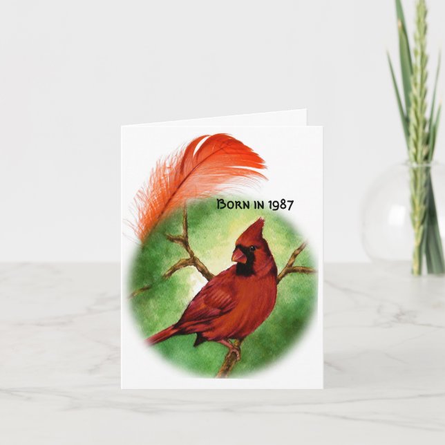 Born in 1987 Birthday Fun Facts Card (Front)