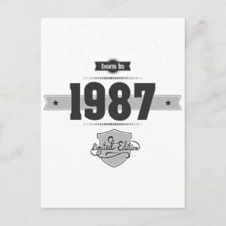 Born in 1987 (Dark&Lightgrey) Postcard