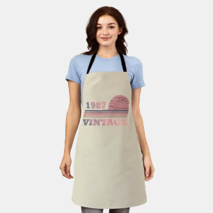 Born in 1987 elegant modern vintage birthday gift apron