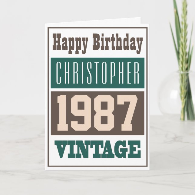 Born in 1987 Greetings Card (Front)